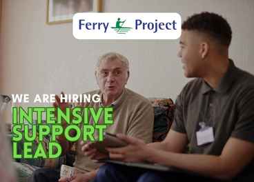 support worker and client sitting and chatting